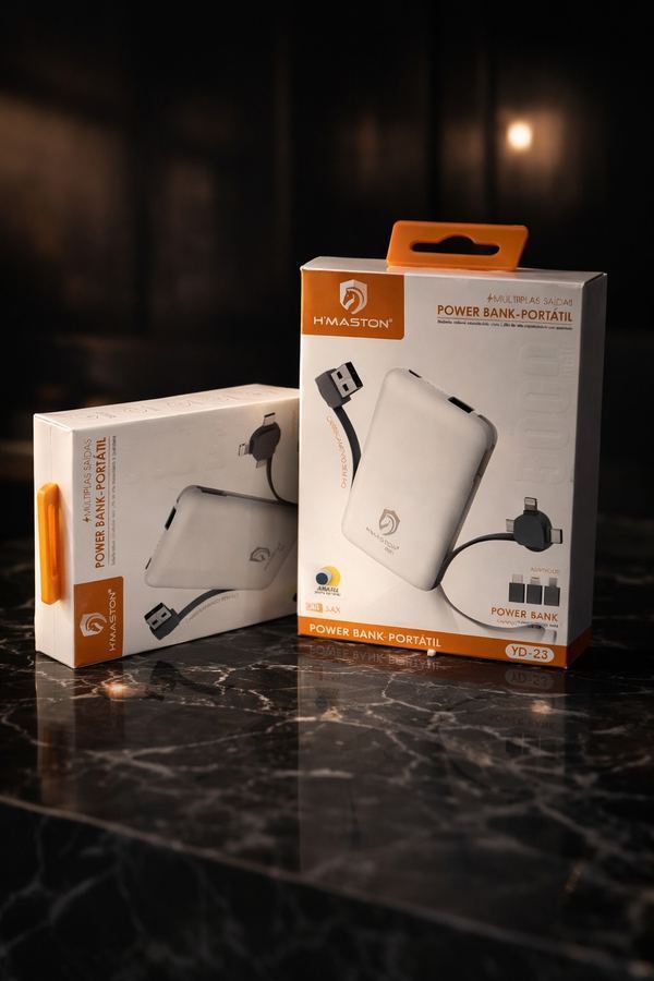 Power Bank H’Maston YD-23 5000mAh com Cabos Integrados