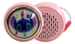 "Som BdeCaixa  luetooth Stitch WLY-901 Infantil Rosa Portátil USB-C Pure Bass Presente Menina"